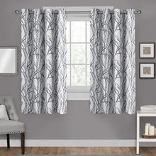 Load image into Gallery viewer, 2 Pack Branches Linen Blend Grommet Top Curtain Panels - EK CHIC HOME