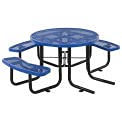 46" ADA Round Picnic Table, Surface Mount, Blue - EK CHIC HOME