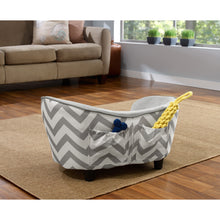 Load image into Gallery viewer, Pet Snuggle Dog Bed, Gray Chevron, X-Small, 27&quot;L x 16&quot;W x 16&quot;H - EK CHIC HOME