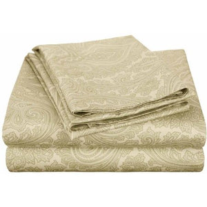 600 Thread Count Wrinkle-Resistant Luxury Cotton Italian Paisley Sheet Set - EK CHIC HOME