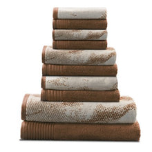 Load image into Gallery viewer, SUPERIOR MARBLE EFFECT 10 PC COTTON TOWEL SET - EK CHIC HOME