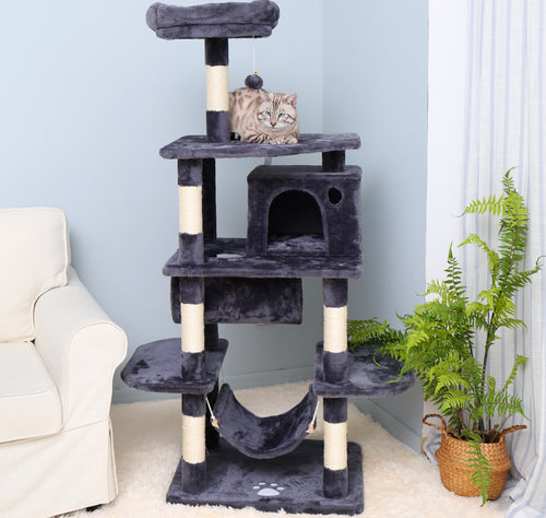 Cat Tree Condo Furniture Activity Tower Play House - EK CHIC HOME