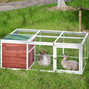 61.8 inches Rabbit Playpen Chicken Coop Pet House - EK CHIC HOME