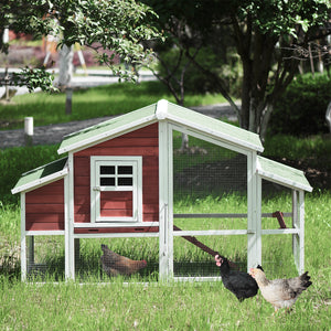 77.9  Chicken Coop Rabbit House Wooden Hutch - EK CHIC HOME