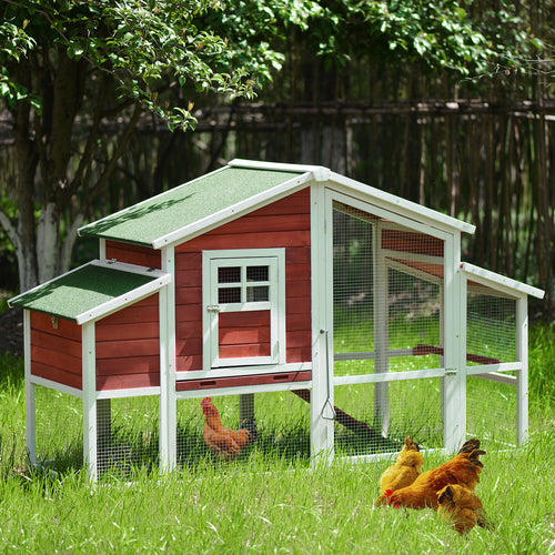 77.9  Chicken Coop Rabbit House Wooden Hutch - EK CHIC HOME