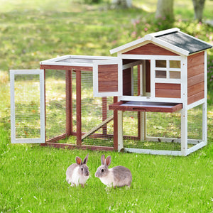 Wooden Pet House Rabbit Bunny Wood Hutch - EK CHIC HOME