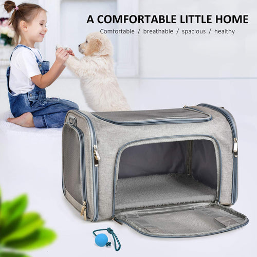 Airline Approved Large Soft-Sided Collapsible Pet Travel Carrier - EK CHIC HOME