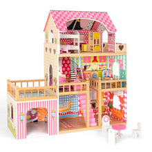 Load image into Gallery viewer, Dollhouse, House with 7 pcs Furniture, Play Accessories - EK CHIC HOME