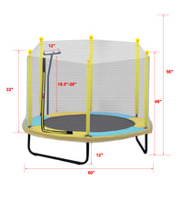 Load image into Gallery viewer, Kids Trampoline for Toddlers with Net, 60in - EK CHIC HOME