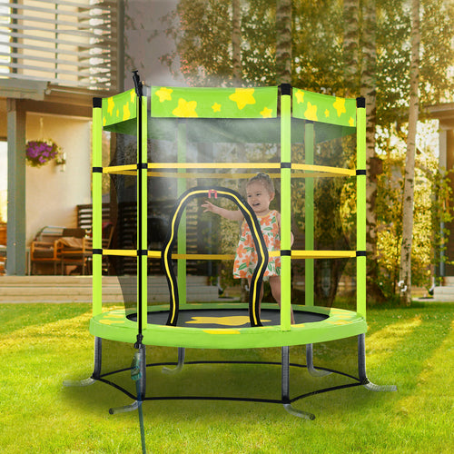 55 Inch Kids Trampoline with Safety Enclosure Net - EK CHIC HOME