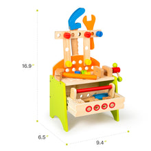 Load image into Gallery viewer, Wooden Play Tool Workbench Set for Kids Toddlers - EK CHIC HOME