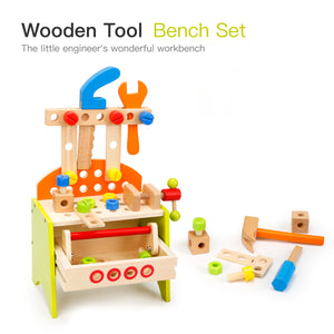Wooden Play Tool Workbench Set for Kids Toddlers - EK CHIC HOME
