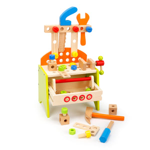 Wooden Play Tool Workbench Set for Kids Toddlers - EK CHIC HOME