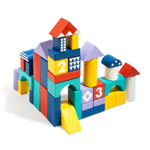 Wooden Building Blocks Set for Toddlers Kids,100 blocks - EK CHIC HOME