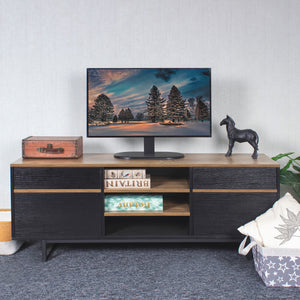 TV Stand for TVs up to 60 , TV Cabinet with 2 Drawer, Brown - EK CHIC HOME