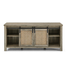 Load image into Gallery viewer, TV Stand up to 65 W/Electric Fireplace 4 Storage Shelves, Grey - EK CHIC HOME