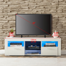 Load image into Gallery viewer, White Modern TV Stand with LED Lights - EK CHIC HOME