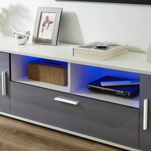 Load image into Gallery viewer, WHITE+GRAY Morden TV Stand with LED Lights - EK CHIC HOME