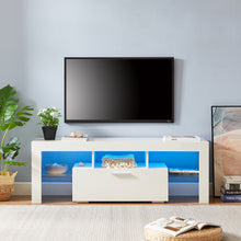 Load image into Gallery viewer, White Morden TV Stand with LED Lights - EK CHIC HOME