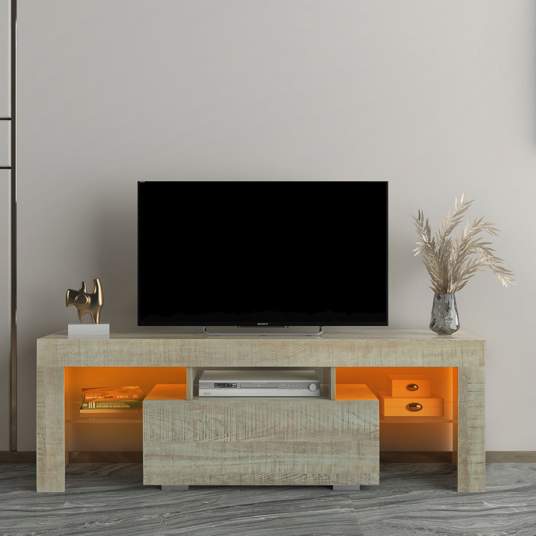 TV Stand with LED RGB Lights,/Gaming Consoles - in Lounge Room - EK CHIC HOME