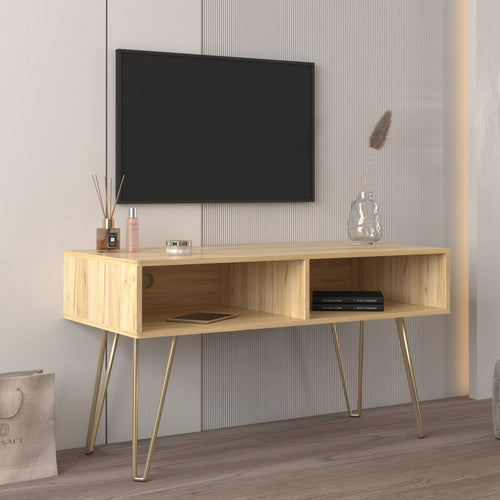 Modern Design TV Stand W/Metal Legs - EK CHIC HOME