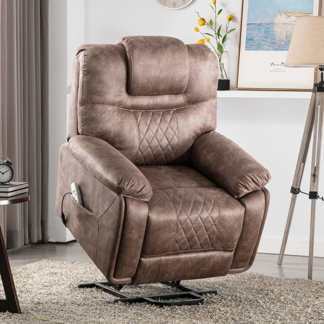 Power Lift Chair w/Adjustable Massage Function, Recliner w/Heating System - EK CHIC HOME