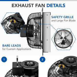 iPower 7 Inch Shutter Exhaust Fan Aluminum,High Speed, 1680 RPM, 760 CFM - EK CHIC HOME