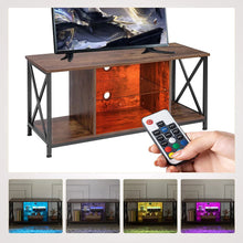 Load image into Gallery viewer, Industrial Entertainment Center with Open Storage for Living Room, Rustic Brown - EK CHIC HOME