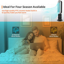Load image into Gallery viewer, Deluxe 32-inch Space Heater Bladeless Tower Fan, Black &amp; Grey - EK CHIC HOME