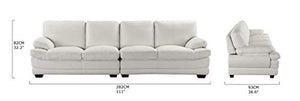 Classic Large Leather Sofa, 111" W inches (White) - EK CHIC HOME