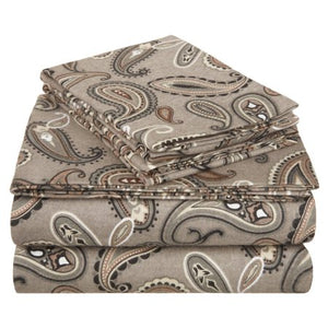 Superior Flannel Quality Cotton Paisley Sheet Set - EK CHIC HOME