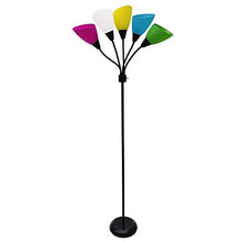 Load image into Gallery viewer, Black 3-way Multi-head Floor Lamp with Acrylic Shade - EK CHIC HOME