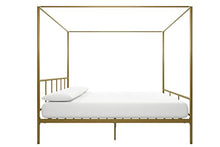 Load image into Gallery viewer, Marion Canopy Bed Frame, Gold - EK CHIC HOME