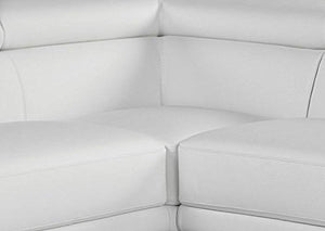 White Premium Italian Leather Sectional Sofa Modern Contemporary (Right) - EK CHIC HOME