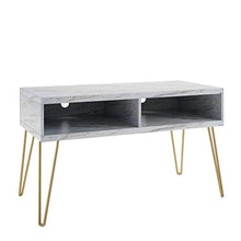 Load image into Gallery viewer, Hairpin Marble/Gold TV Stand, White - EK CHIC HOME