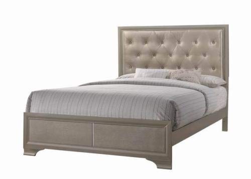 King Tufted Headboard Platform Bed Frame Classic Platform Bed Frame Gold - EK CHIC HOME