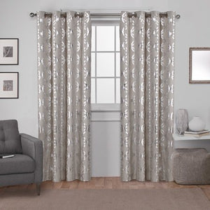 2 Pack Metallic Geometric Top Curtain Panels - EK CHIC HOME