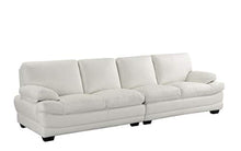 Load image into Gallery viewer, Classic Large Leather Sofa, 111&quot; W inches (White) - EK CHIC HOME