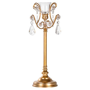 Tiffany 2-Piece Vintage Gold Metal Candelabra Set, Votive Candle Taper - EK CHIC HOME
