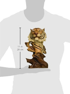 Tiger Collectible Bust Wood Sculpture - EK CHIC HOME