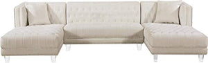 Cream-Sectional Moda Collection Sectional, 127" W x 68.5" D x 31.5" H - EK CHIC HOME