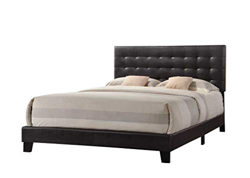Masate Queen Bed in Espresso PU Queen Brown - EK CHIC HOME