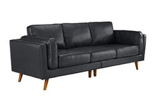 Load image into Gallery viewer, Upholstered Mid Century Modern Tufted Leather Sofa, 96&quot; W inches (Grey) - EK CHIC HOME