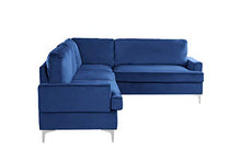 Load image into Gallery viewer, Velvet Sectional Sofa, L-Shape Couch (Navy) - EK CHIC HOME