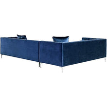 Load image into Gallery viewer, CHIC Brika Home 120&quot; Velvet Tufted Left Facing Sectional in Blue - EK CHIC HOME