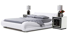 Load image into Gallery viewer, Modern White Leather Queen Size Platform Marlo Bed - EK CHIC HOME