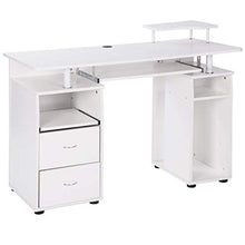 Load image into Gallery viewer, Home Office Computer Desk with Pull-Out Keyboard Tray and Drawers - EK CHIC HOME