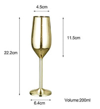 Load image into Gallery viewer, Stainless Steel Champagne Flutes Glass Set of 2,(gold) - EK CHIC HOME