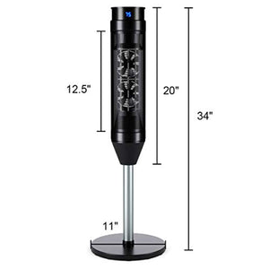 Oscillating Ceramic Pedestal Heater, 34-Inch Portable  with Adjustable Thermostat - EK CHIC HOME