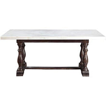 Load image into Gallery viewer, Gerardo Marble Top Dining Table, White/Weathered Espresso - EK CHIC HOME